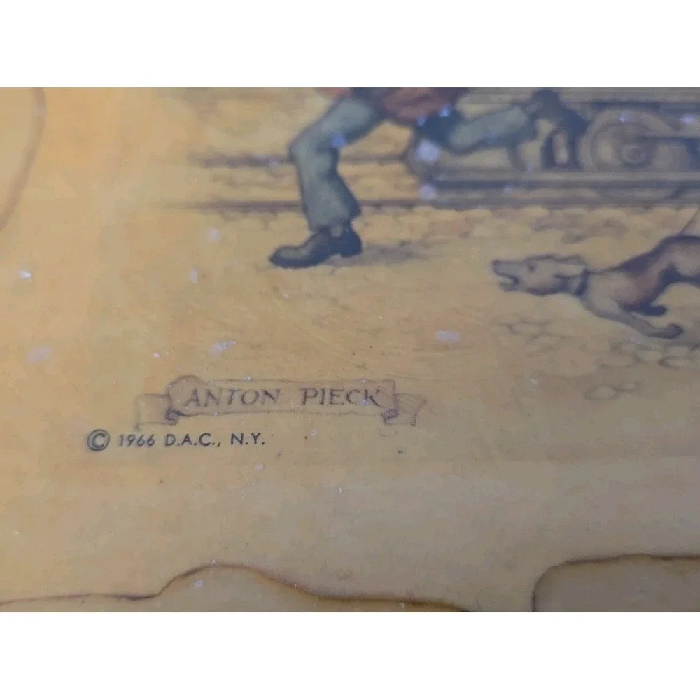 Vintage Wooden Storage Trinket Art Box‎ by Anton Pieck Victorian Scene 9